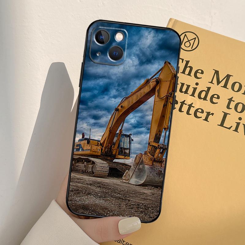 Excavator Phone Case For iPhone 17 16 15 14 13 12 11 Pro Max mini XR 16e 15 16 Plus 17 Air Full Cover