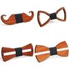 Minimalist Wooden Bow Tie For Men With Geometric Pattern And Sustainable Craftsmanship For Wedding Gifting