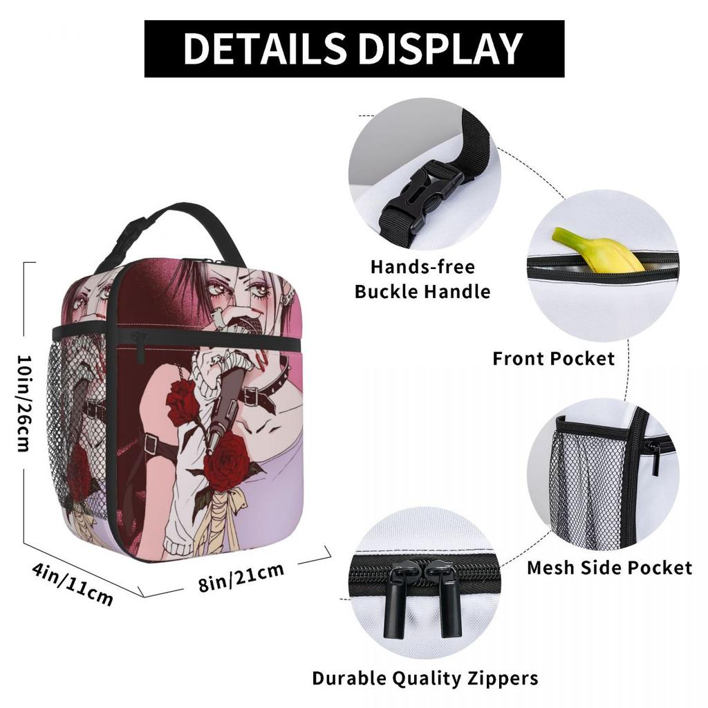 Nana Anime Osaki Eyes Insulated Lunch Bag for Kids School Cooler Thermal Food Box Tote Portable Lunch Boxes Container