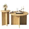 Modern 2-Piece Wood Nesting Table Set – Round Couch Tables & Coffee Tables in Scandinavian Design, Space-Saving, Sturdy MDF/PB Construction