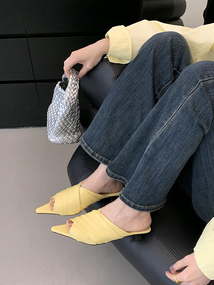 Fashion Bailamos Brand Women Slipper Ladies Sumer New Slip On Ladies Casual Mules Shoes Soft Flat Heel Outdoor Dress Sandal Shoes Mujer