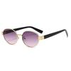 Fashion High-End Retro Oval Metal Frame Sunglasses - Unisex Sun Protection