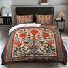 3pcs Duvet Cover Set King Size, Retro Style Floral, Comfortable and Breathable, Bedding Set for Bedroom,Hotel