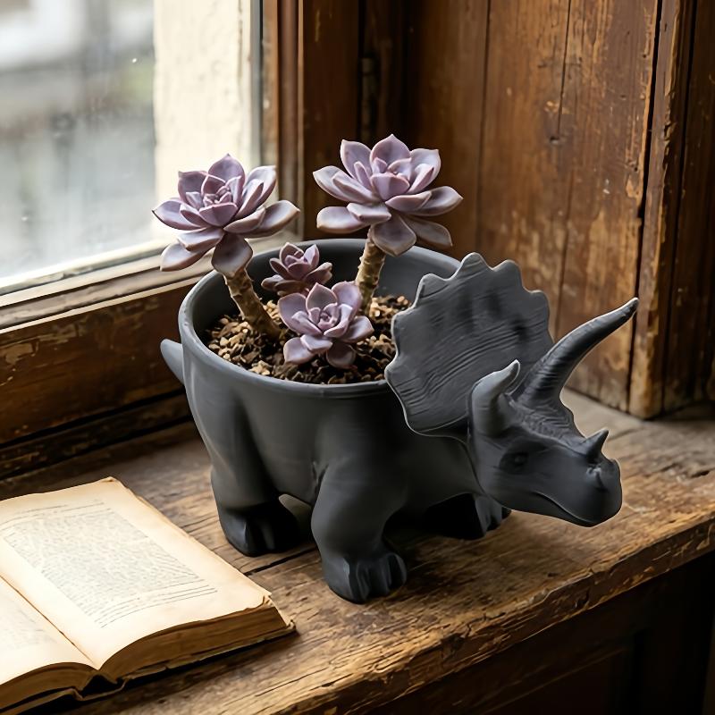 3D Printed Dinosaur Flowerpot Unique Novelty  Pot Cute Desktop Decor for Office Living Room Home Decoration