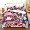 3D Печать Аниме Angel Beats Комплект Постельного Белья Печатный Комплект Постельного Белья С Наволочкой Покрывало На Одеяло Мягкое Односпальное Двуспальное Queen Super King Размер