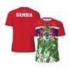 Gambia Flagge T-Shirt Für Damen Sommer Rundhals Sport Fitness Kurzarm Druck Fußballtrikots Übergroß