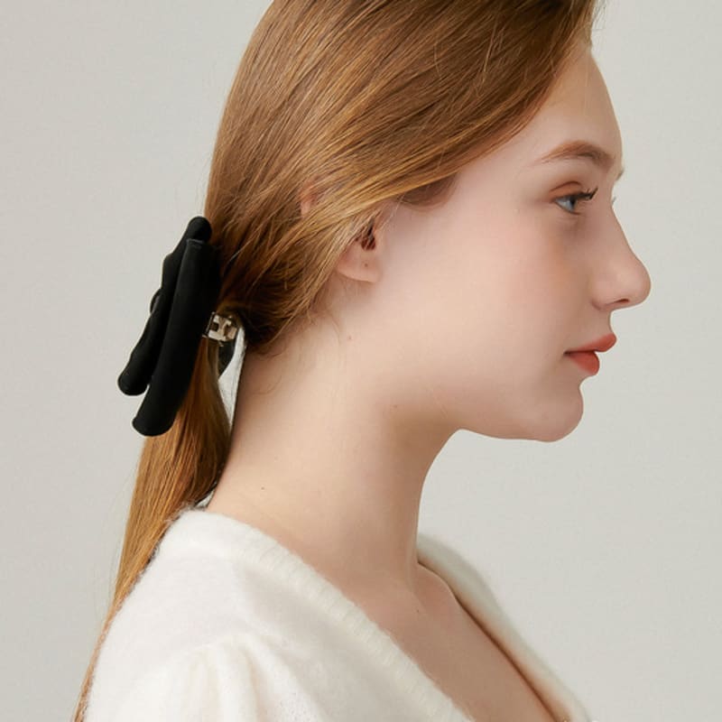 UNI.J Satin Big Double Ribbon Hair Clip Ia162