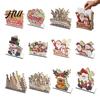 Adorno Navideño de Madera Portaservilletas de Navidad para Mesa, Papá Noel Muñeco de Nieve Reno Árbol Servilletero de Cóctel para Encimera de Cocina Dispensador de Servilletas