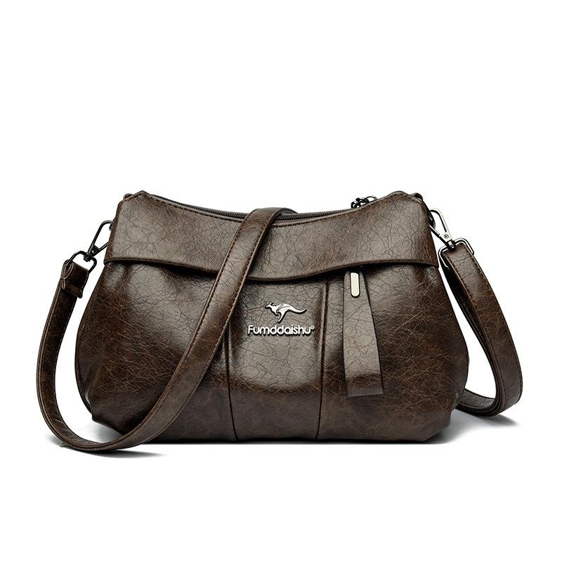 

Женские сумки Новые женские сумки Модные вместительные сумки через плечо Повседневные сумки-мессенджеры коричневый