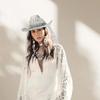 Shimmering Metallic Gold Fabric Hat With Rhinestones Accents And Lace Veil For Bridal Event