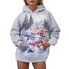 Women's 3D Digital Printed Hooded Sweater Christmas Elk Casual Fashion Hoodie