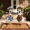Samlerpynt Mode Sæt Veranda Gås Kostume Tilbehør Sæt Leopard Ko Print Bandana Hat Solbriller Outfit Vestlig Retro Tema Dekoration Cowboy