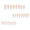 Simple White French Nail Tips with Leaves and Flowers Design, 24-Piece Wearable Set, European and American Style