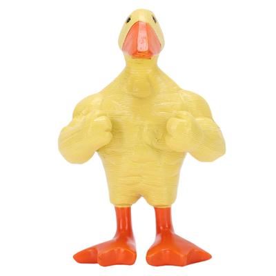 Magnetic Key Holder Muscle Duck Plastic Funny Muscle Duck Statue Desktop Decor for Home Entryway Table Yellow