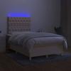 Maison Exclusive - Sommier à lattes de lit et matelas et LED Crème 120x200cm Tissu