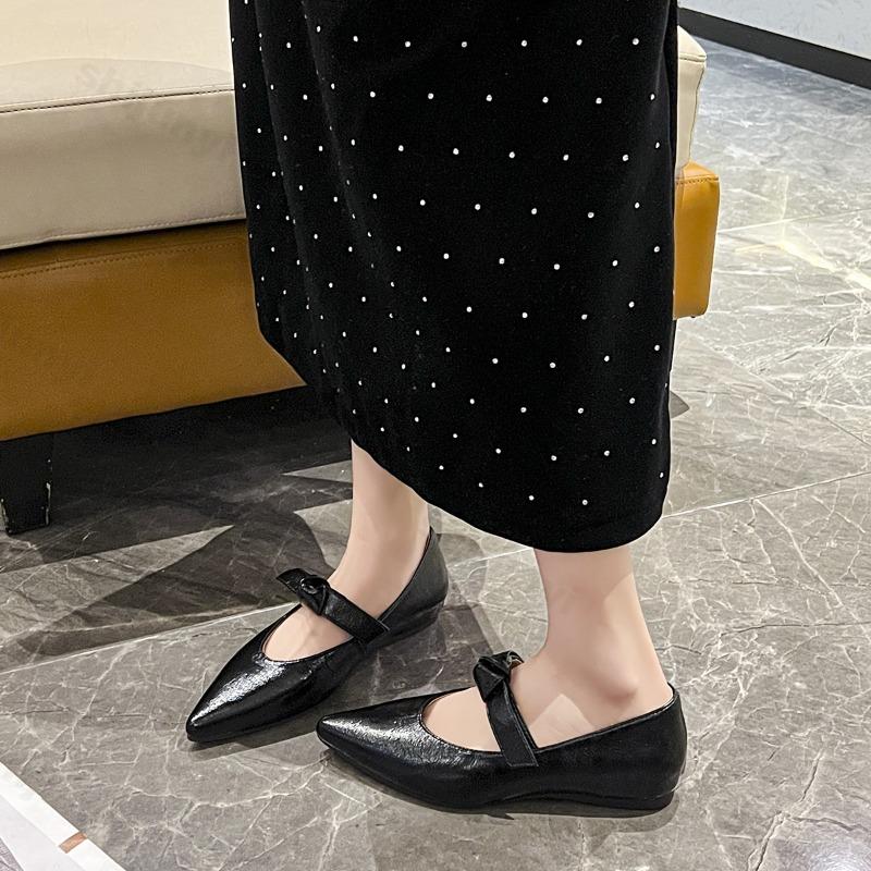 Fashion 2025 New French Style Mary Jane Shoes Spring Women's Soft Bottom Casual Versatile Butterfly Bow Shallow Mouth Strap Single Shoes