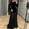 Elegant High-end Versatile Long-sleeved Long Skirt Dress for Women 2025 Autumn and Winter