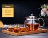 Large-Capacity Heat-Resistant Glass Teapot with Stainless Steel Filter