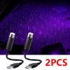 2Pcs Mini LED Car Roof Star Night Lights Interior Ambient Starry Sky Projector Light Auto Roof Room Ceiling USB Atmosphere Lamp