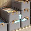 Foldable Fabric Storage Box with Steel Frame & Cover Collapsible Organizer for Underwear Clothes Wardrobe Space-Saving