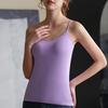 Women's Padded Cami Tank Tops Double Lined Spaghetti Strap Camisole Shirts with Built in Bra Slim Fitted Basic Summer Going Out Top