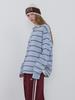 KIJUN Stripe Long Sleeve Polo Sky Blue