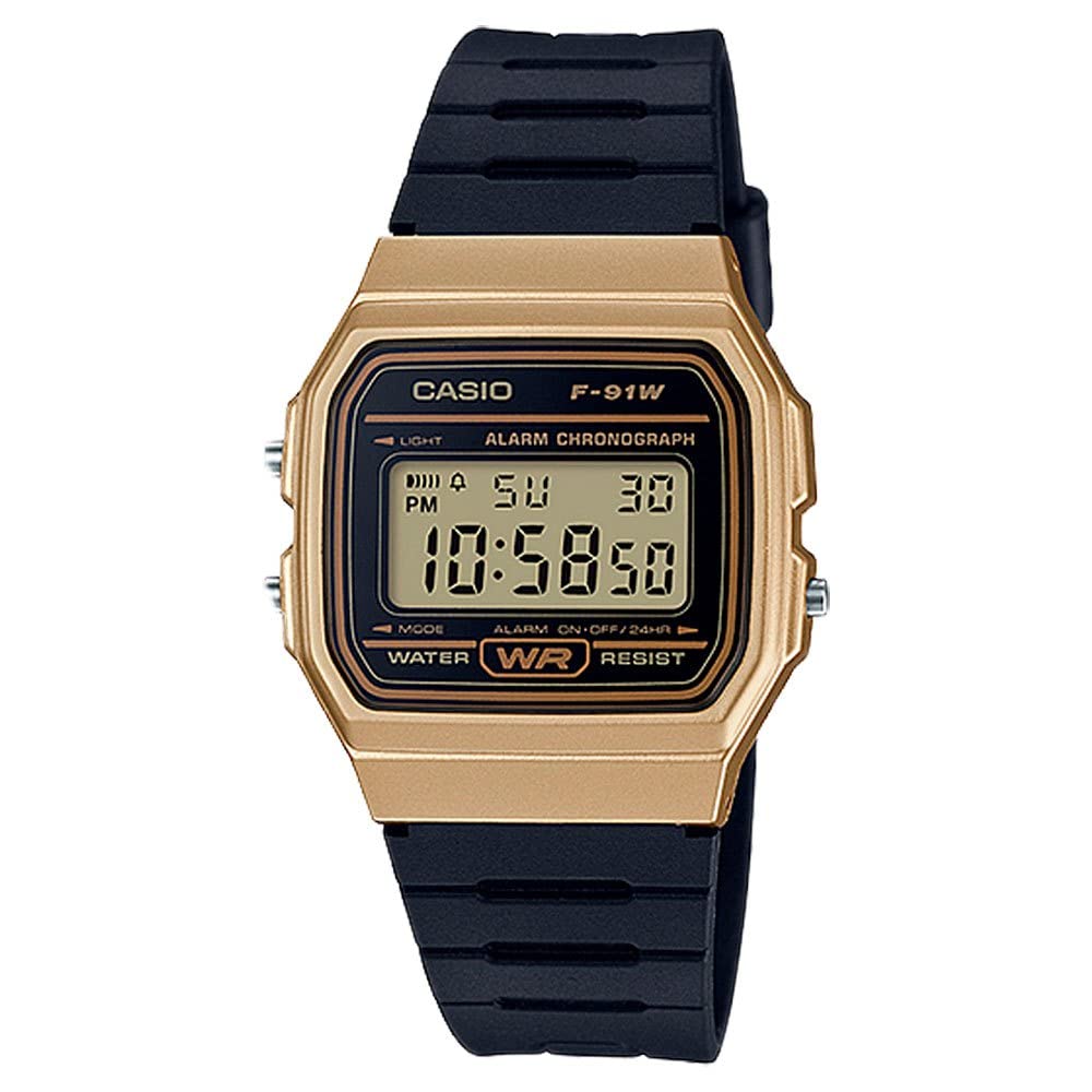 

CASIO Men s Classic Quartz Metal & Resin Casual Watch, Black (Model: F-91WM-9ACF).