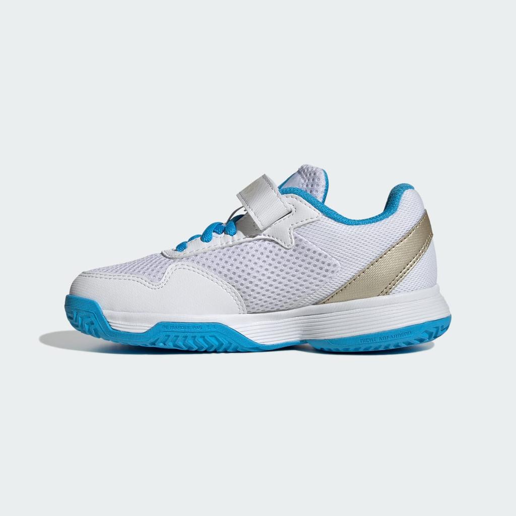 adidas Courtflash Hook-and-Loop Tennis Shoes Kids JP6686 Kids' Performance Sports Shoes Cloud White / Cyber Metallic / Lucid Aquamarine