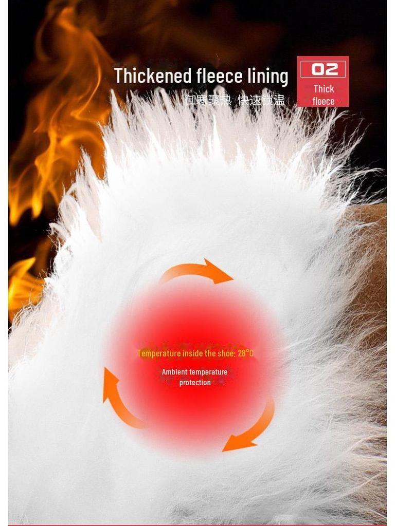 Men's Genuine Fur Wool Snow Boots - Thick, Warm, Cold-Proof, High-Top Outdoor Work Shoes