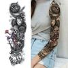 1 Sheet Full Arm Sleeve Temporary Tattoos For Women Girls Fake Flower Compass Peony Rose Tattoo Sticker Sexy Body Art Painting