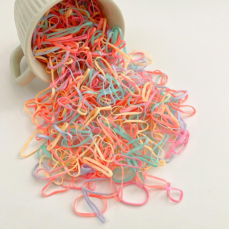 Colorful No-Damage Hair Bands for Kids, Little Girl Hair Ties & Rings, Disposable Elastic Circles