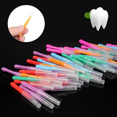 60PCS Interdentalbürsten Zahnseide Zahnstocher Kieferorthopädische Zahnspangen Pinsel Zahn Reinigung Werkzeug Oral