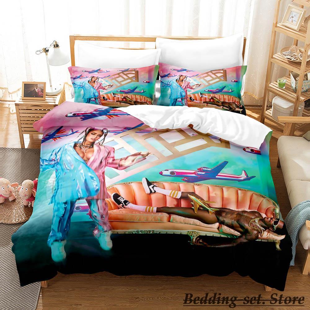 New Sexy Karol G Bedding Set Cartoon Anime three-piece Set Adult Kid Bedroom Duvetcover Sets 3D Kawaii Girls Karol G Bedding