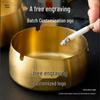 Customized Windproof Stainless Steel Ashtray with Engraved Silk Flower for Bars, Cafes, and Living Rooms