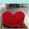 Adorable Healing Heart Shaped Red Plush Arm Pillow For Creative Sofa Dcor Gift For Girlfriend