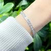 Square 4mm Tennis Silver Bracelet Cubic Best Popular 925 Silver Women's Couple