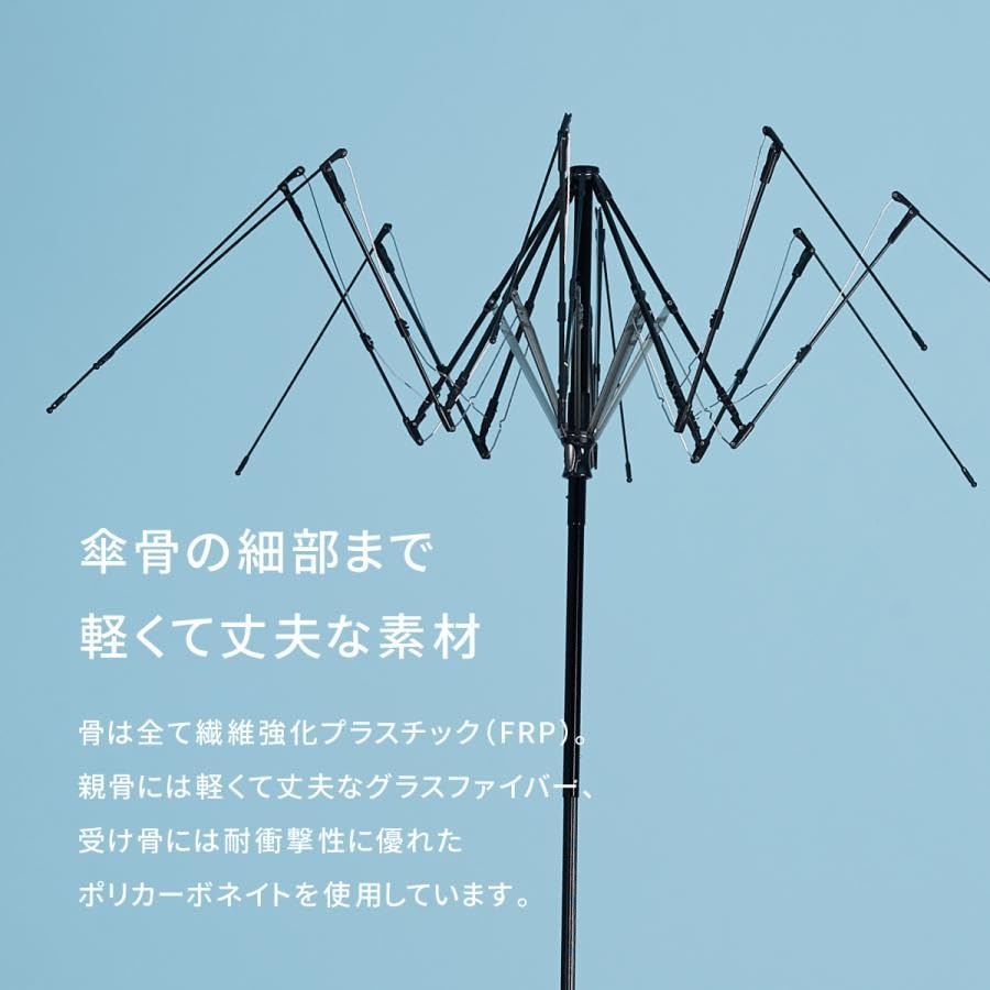 Komiya Shoten Lightweight Folding Umbrella for Durable Strong Wind Super Easy 60cm Windproof, Men, Fiberglass, Windproof, Resistant, Lightweight,