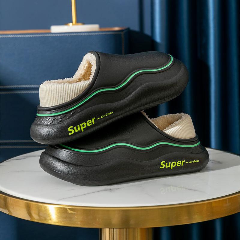 Dámské bavlněné pantofle se silnou podrážkou tašky a domácnost podzim a zima domácí vnitřní zateplené boty nepromokavé bavlněné boty