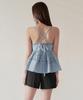 MUSINSA STANDARD WOMAN Women'S Check Frill Sleeveless Top [Blue]