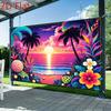 2D Hawaiian Palm Tree Ocean Backdrop for Kids & Adults Party Decor