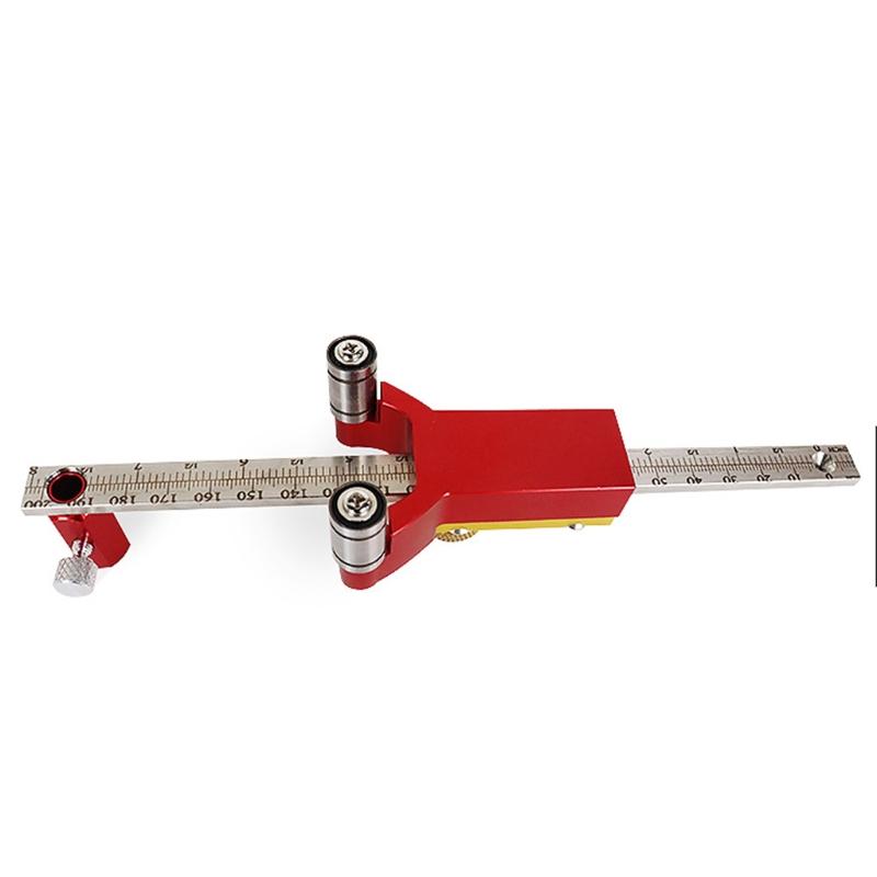 0-200mm Holzritzer mit Laserskala Metrisch/Zoll Anreißwerkzeuge Aluminiumlegierung Zeichenwerkzeug Holzbearbeitung DIY Werkzeug 3 in 1