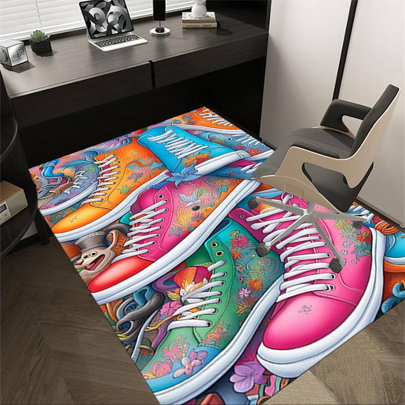 1PC floral pattern sneakers Extra Large Non Slip Floor carpet, Office, family, Studio   Large Area Rug Indoor Rugs, Bold Statement Piece