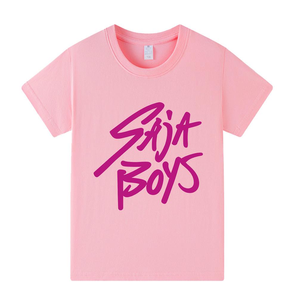 A1205 Kids Boys Girls Sajaboys Kpop Rumi Zoey Mira Print Short Sleeves T-shirt