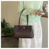 Xeie Thuk Tote Bag Women PU Woven Texture Handheld Shoulder Daily Commute