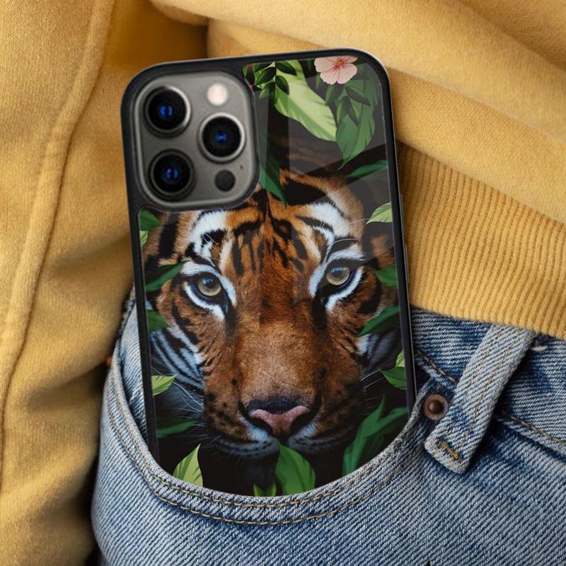 Luxury Tiger Leopard Soft Phone Case for iPhone 17 Air 16e Pro max 15 Pro 13 14 Plus 11 12 MagSafe Magnetic Coque