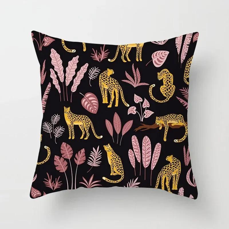 Luxury Home Decor Pillowcase Living Room Sofa Cushion Cover Creative Painting Colorful Tree Print Cushion Cover