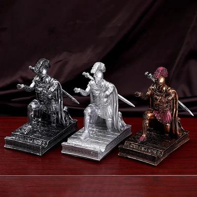 European Warrior Sculpture Phone Holder Ancient Roman Warrior Carrying Sword Pen Holder Resin Statue Ornaments Office Home Decor