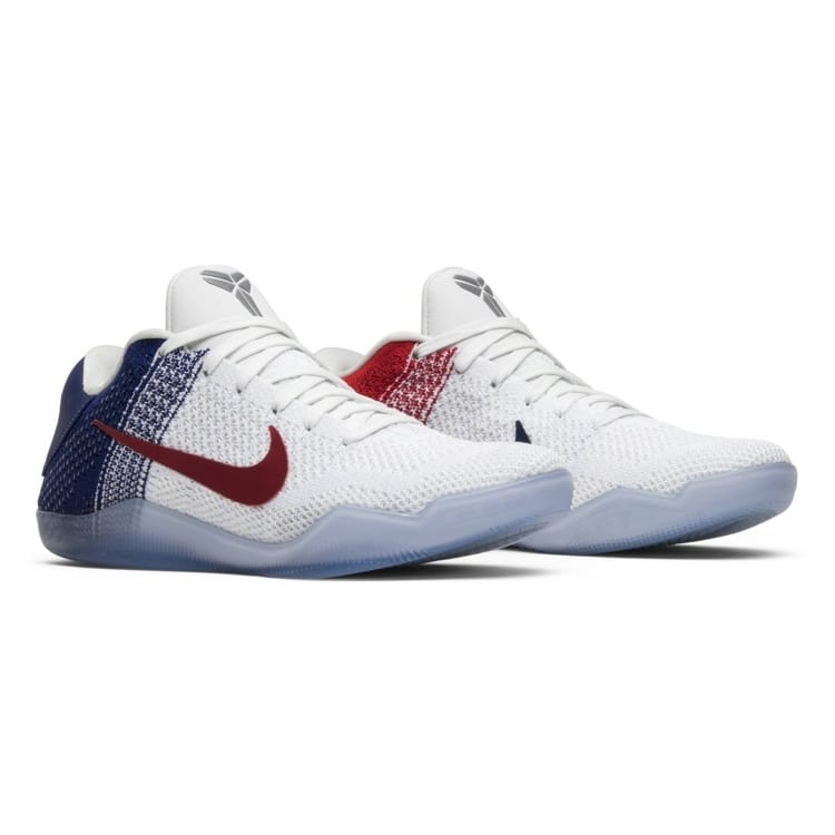 Nike Kobe 11 Elite Low USA Kobe 11 Dream Team, Squadra USA Scarpe da Basket Basse Uomo Bianco Blu 822675-184