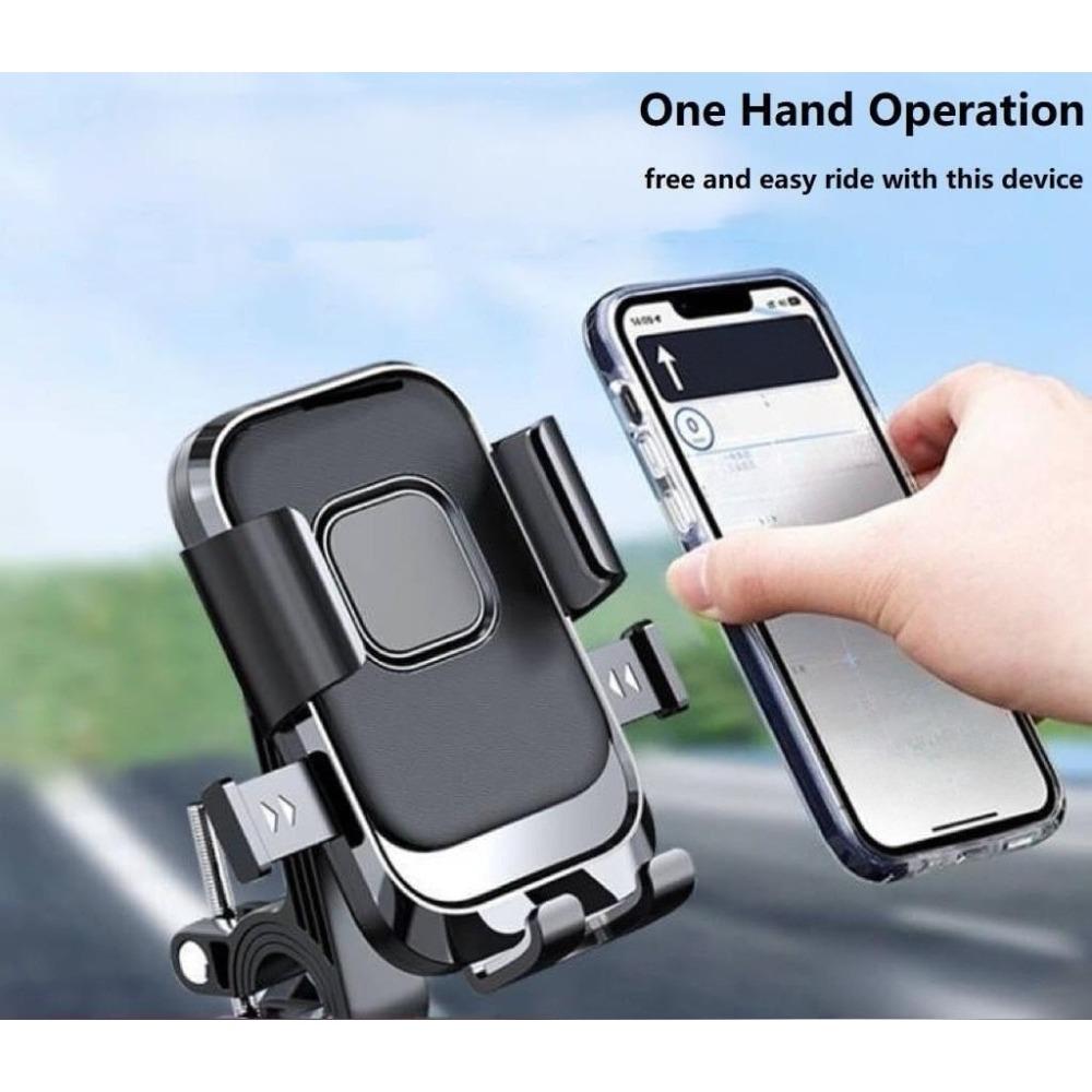Bicycle Motorcycle Handlebar Phone Mount, Phone Clamp with Rotating Bracket, Compatible with 4.7-inch To 7.2-inch Smartphones