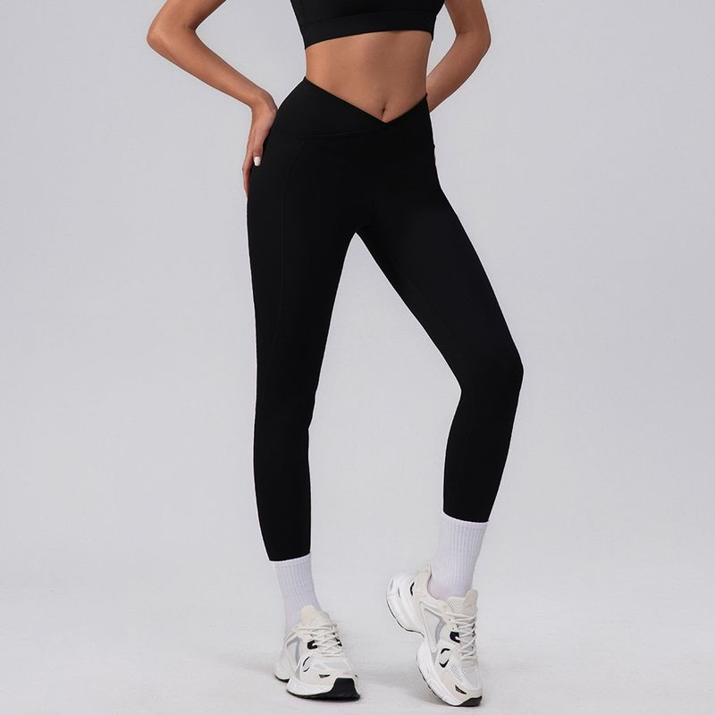 

[Petal Series] Casual Outdoor Yoga Clothing Top off-Shoulder with Chest Pad Running Long Sleeve Top Black V-Waist Pants S/4